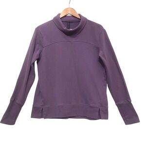 Gaiam Women's Purple Long Sleeve Cowl‎ Neck Yoga Sweatshirt Thumbholes Size M